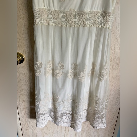 Rabbit Rabbit Designs Dress Ivory Lace Knit Lined Stretch Pullover Sleeveless 16 - Picture 6 of 10